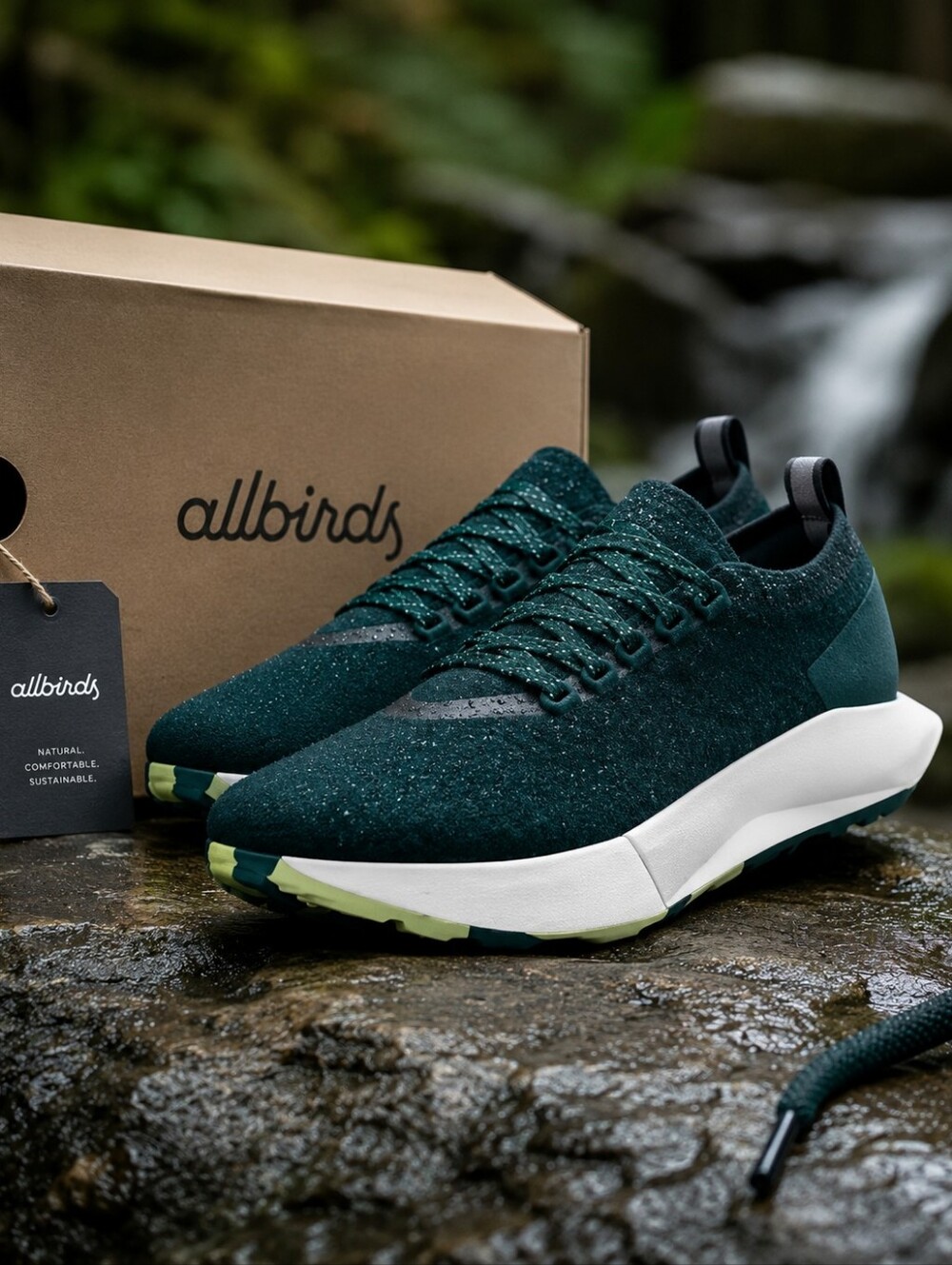 Allbirds Wool Flyer Mizzle Men's 9.5 Deep Emerald Merino Wool Running Shoes
